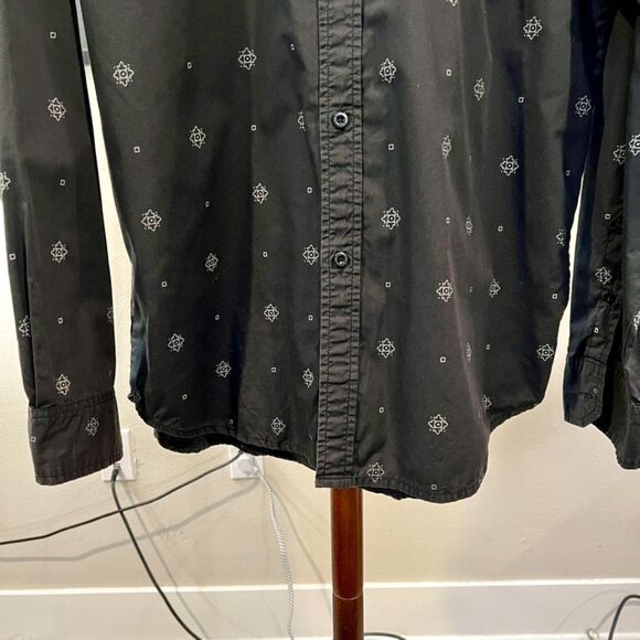 Stussy - Geometric Print LS Shirt - Black - Picture 5 of 7